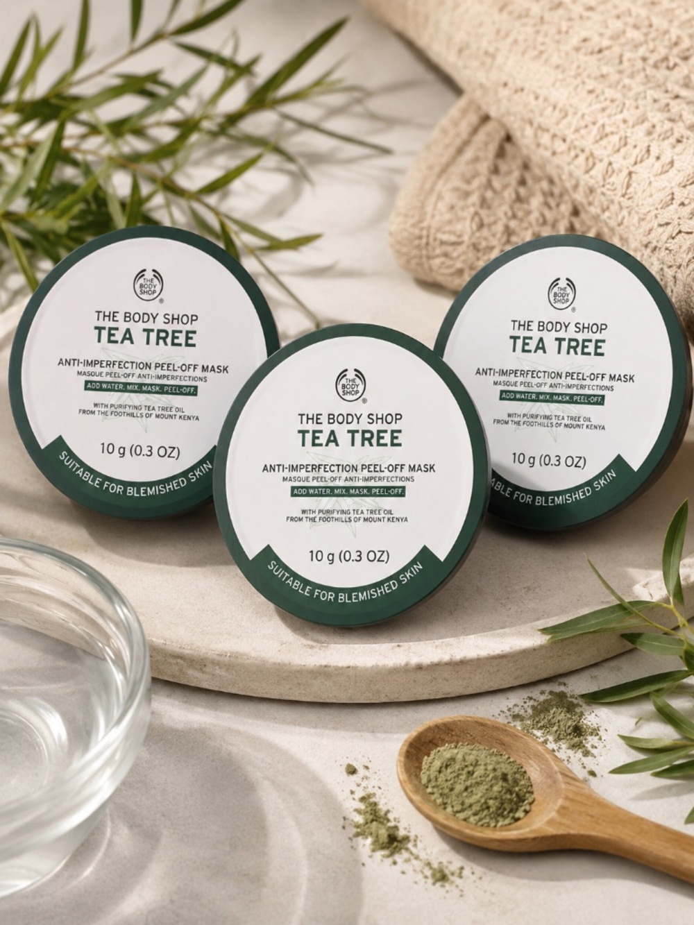 3x The Body Shop Tea Tree Anti-Imperfection Peel-Off Face Mask 10g NEW